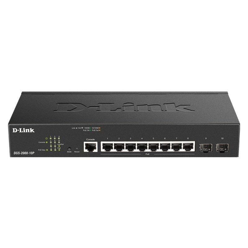 Switch Gestionable D-Link DGS-2000-10P 10 Puertos/ RJ-45 10/100/1000/ PoE/ SFP